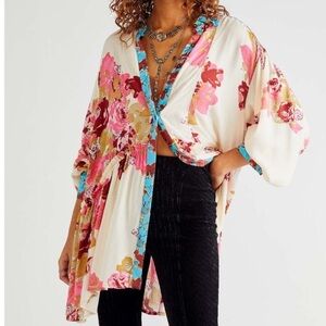 HTF Like New Free People Brunch A Bunch blouse tunic multi mini dress?! size M